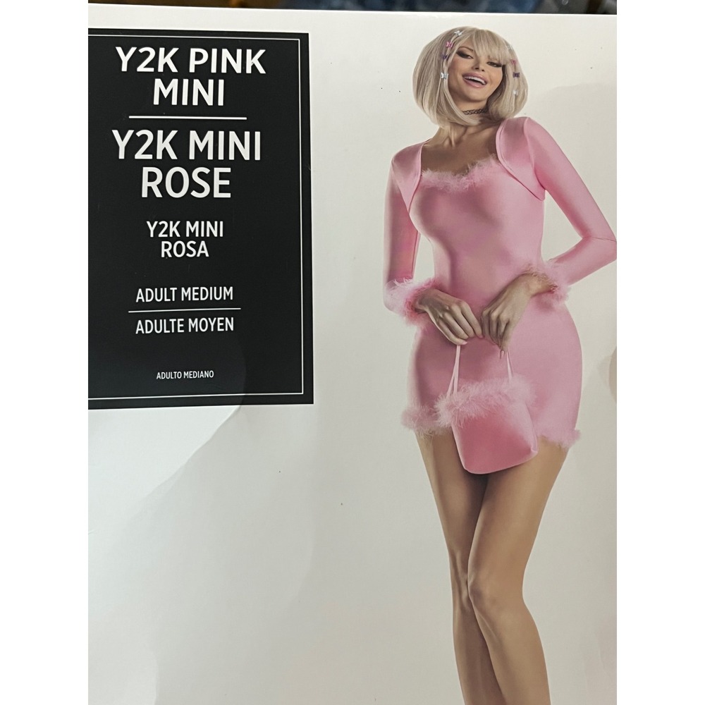 Y2K Pink Mini Rose Women's Halloween Costume Adult Medium Pink Doll Style NWT